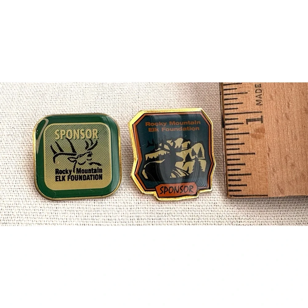 Lot of 2 Rocky Mountain Elk‎ Foundation Sponsor Lapel Pins 1